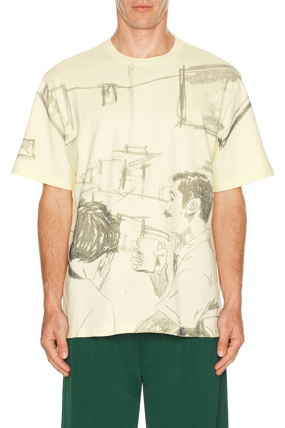 Cafe Scene Allover Print Tee