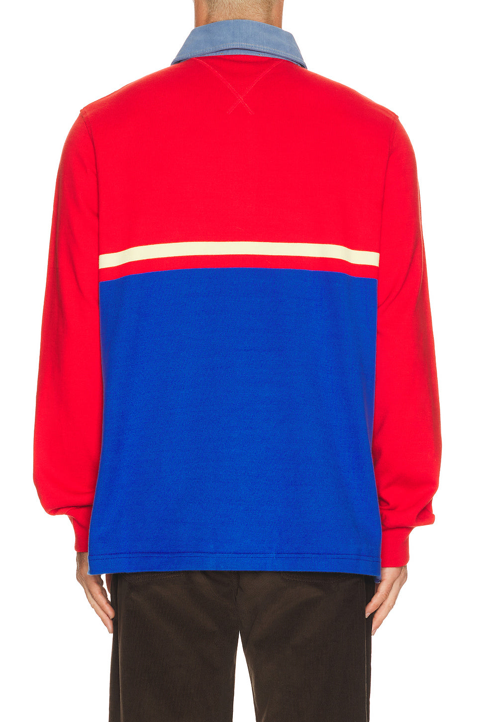 Contrast Collar Long Sleeve Polo