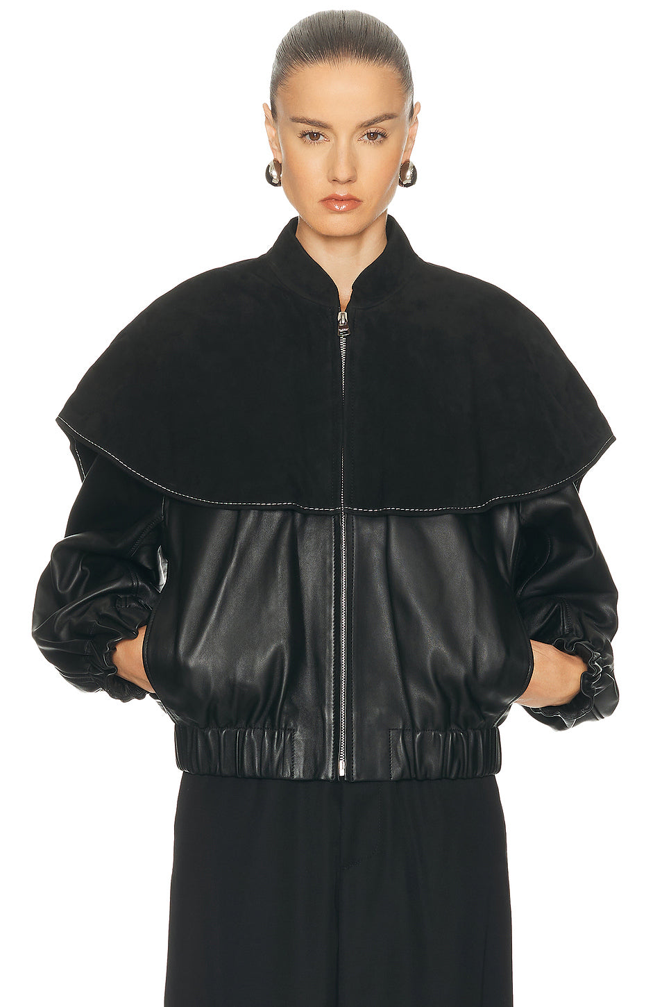 Oversized Collar Bomber Jacket