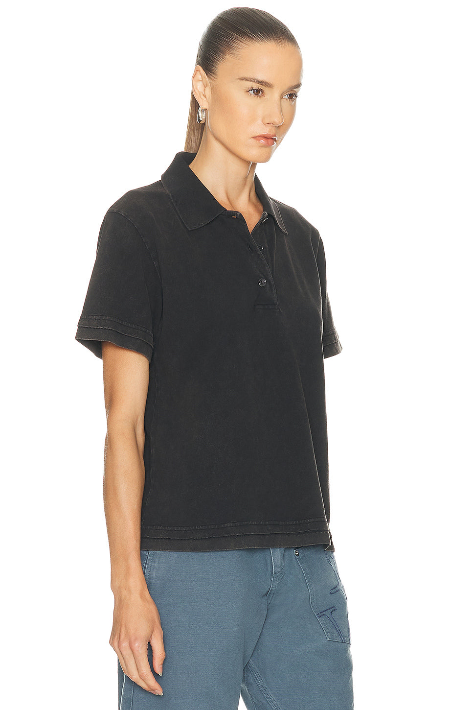 Layered Short Sleeve Polo Top