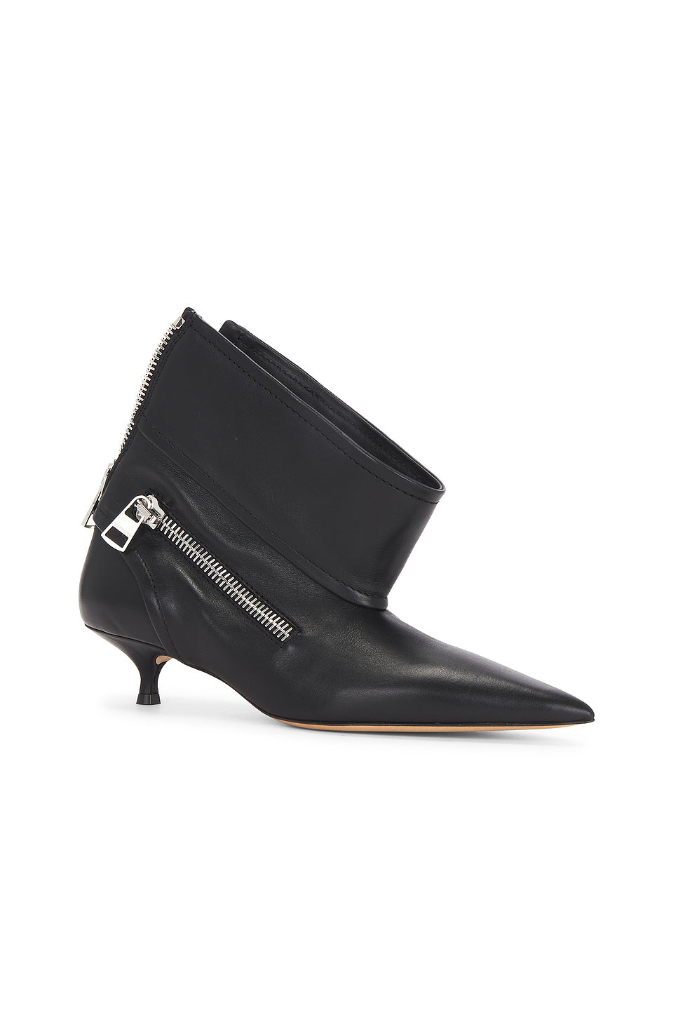 Biker Kitten Heel Boot Black