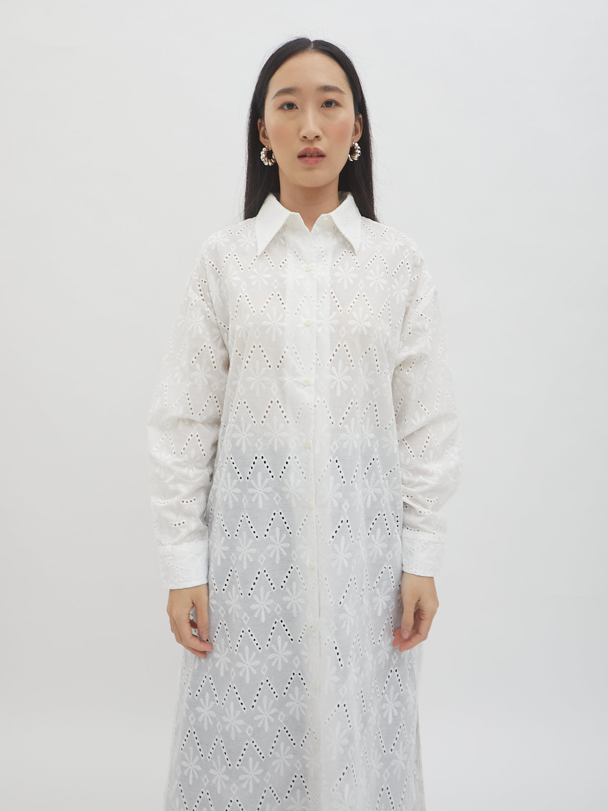 Zakia Embroidery Shirt Dress