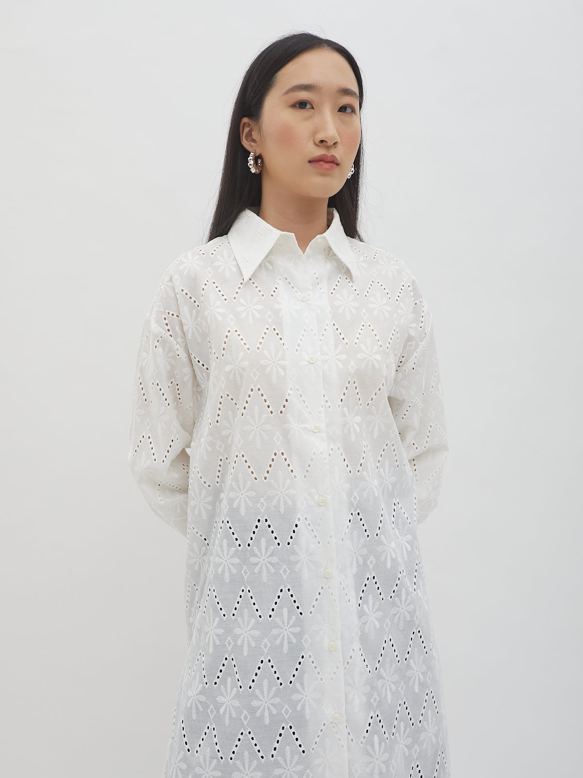 Zakia Embroidery Shirt Dress