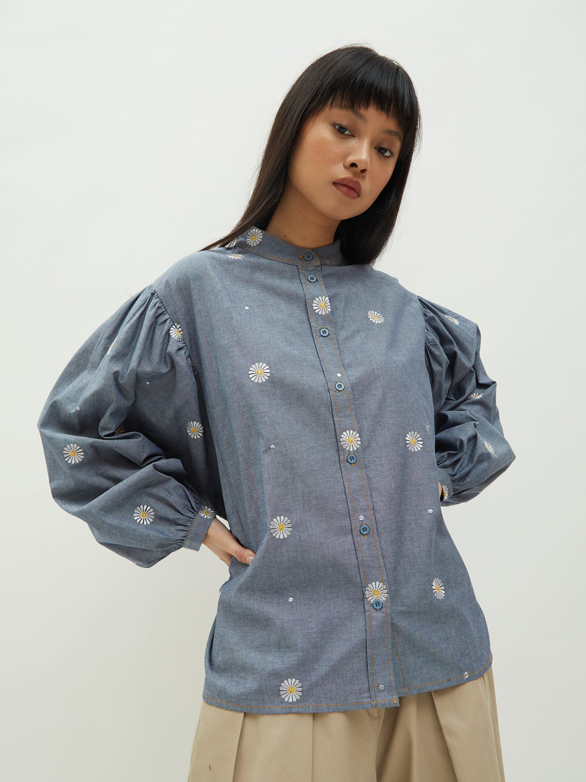 Monita Puffy Denim Shirt