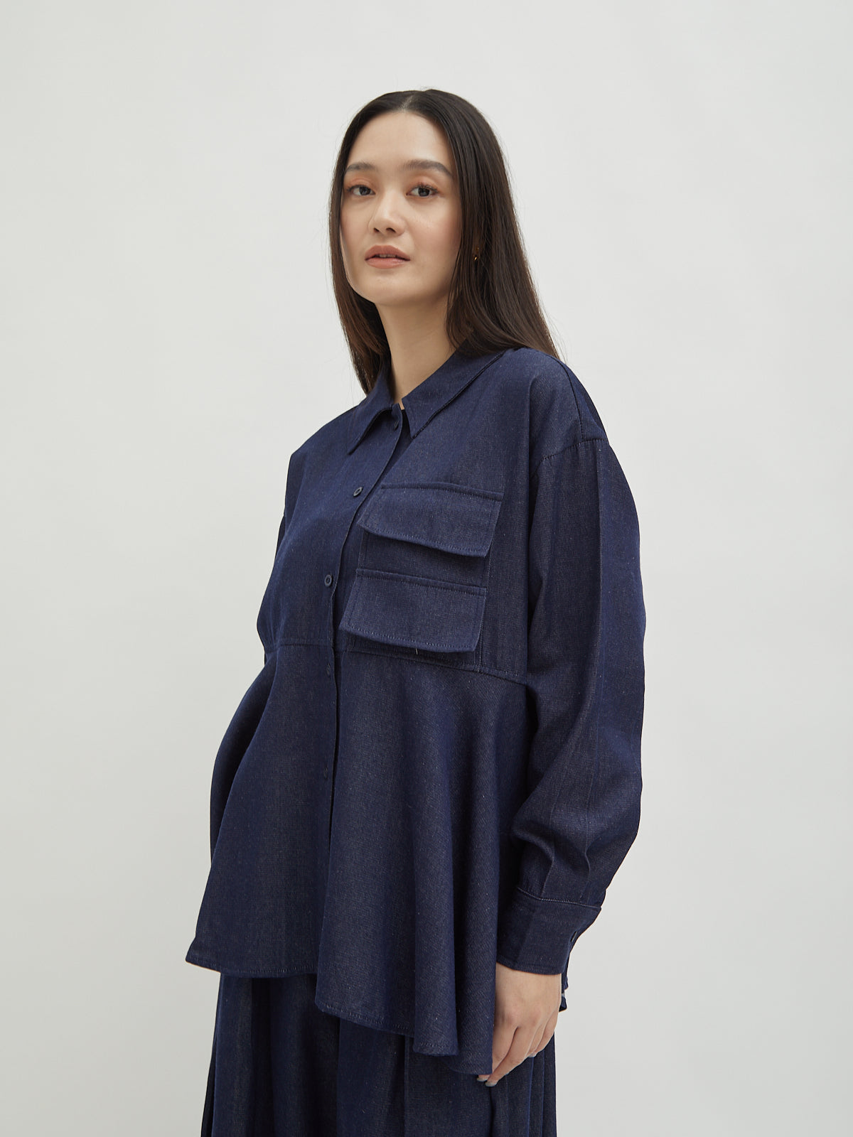 Sassi Denim Flared Shirt