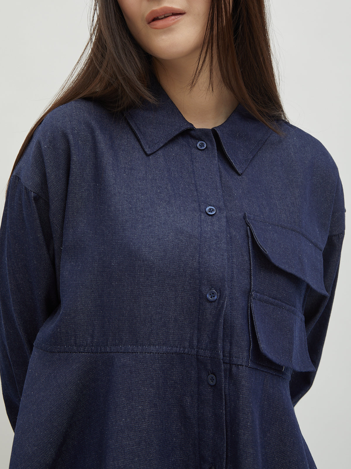 Sassi Denim Flared Shirt