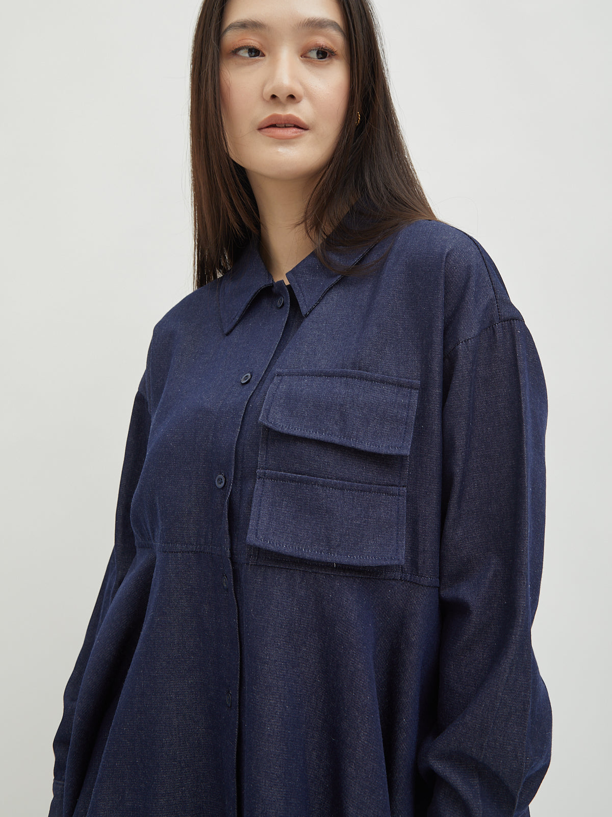 Sassi Denim Flared Shirt