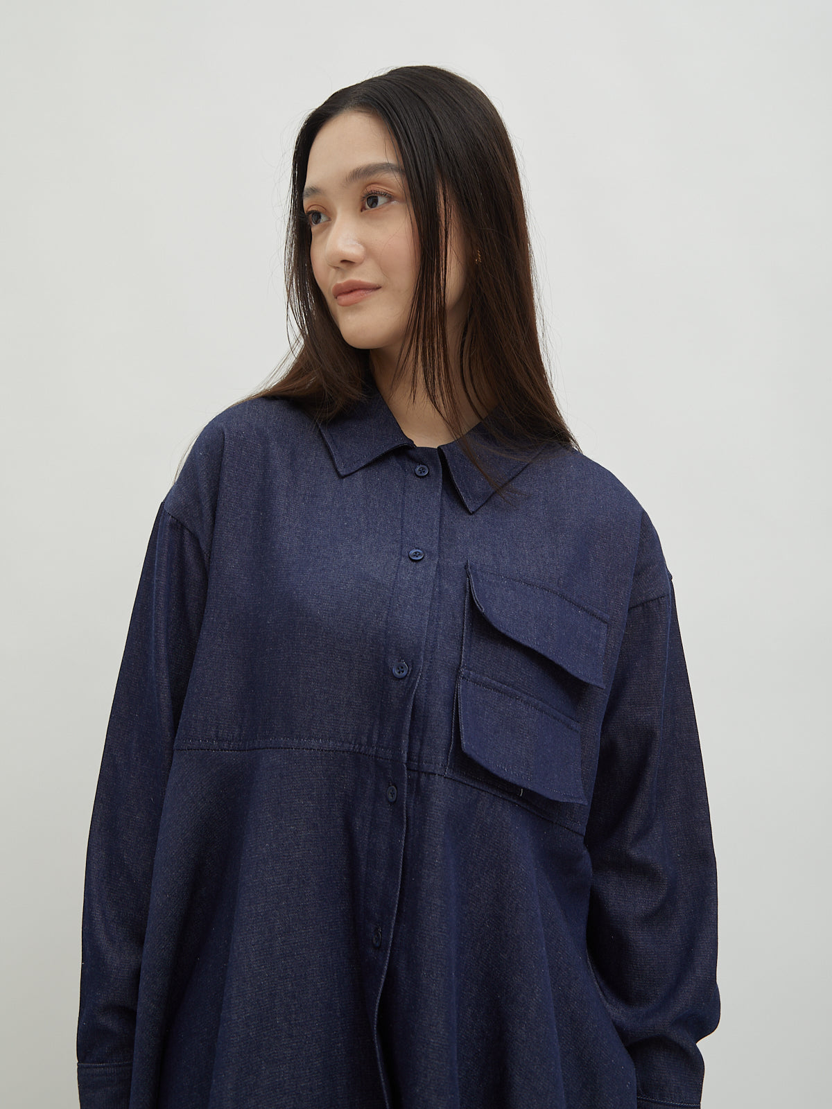 Sassi Denim Flared Shirt