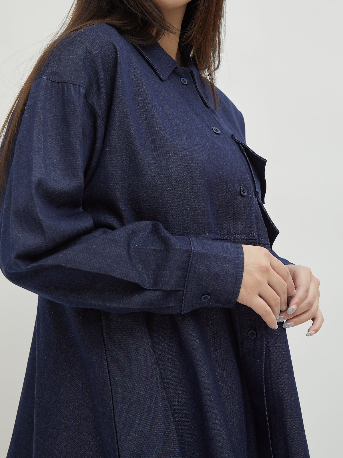 Sassi Denim Flared Shirt