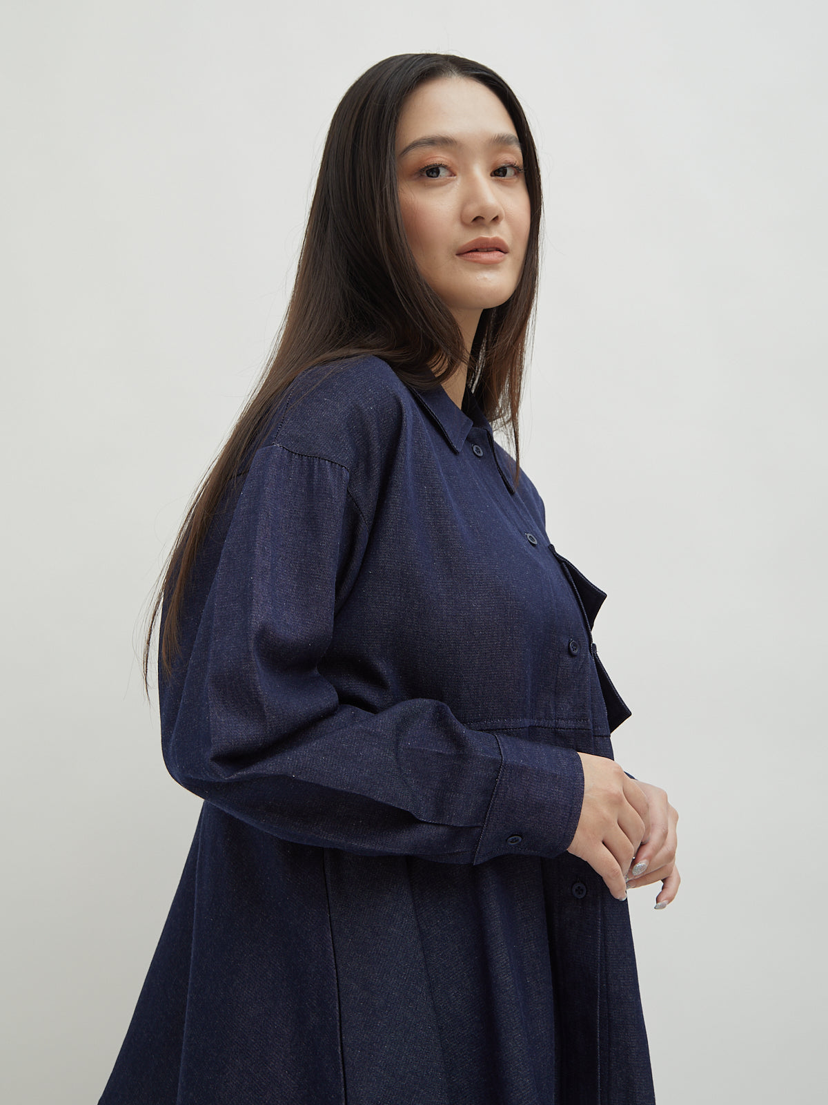 Sassi Denim Flared Shirt