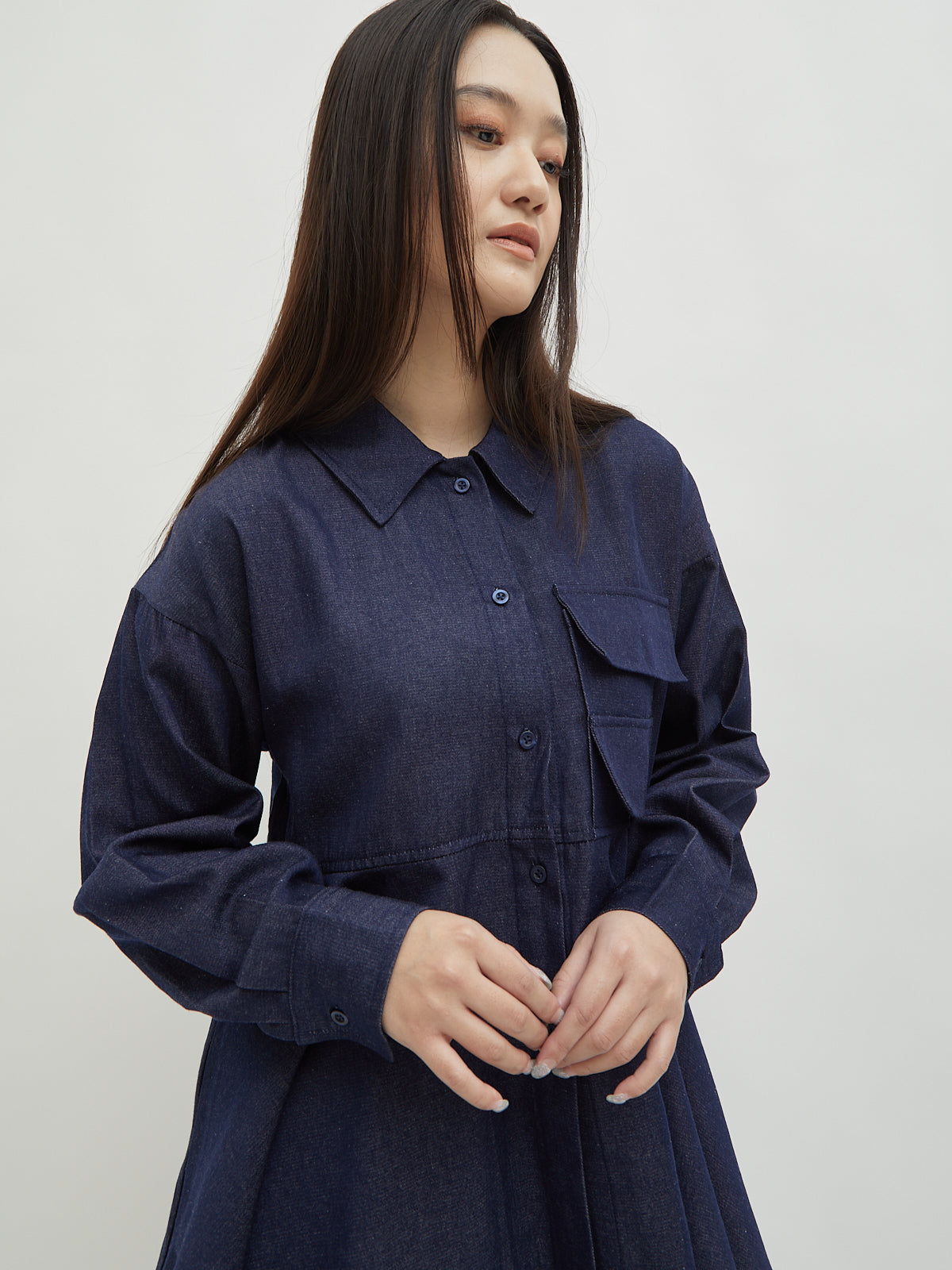 Sassi Denim Flared Shirt