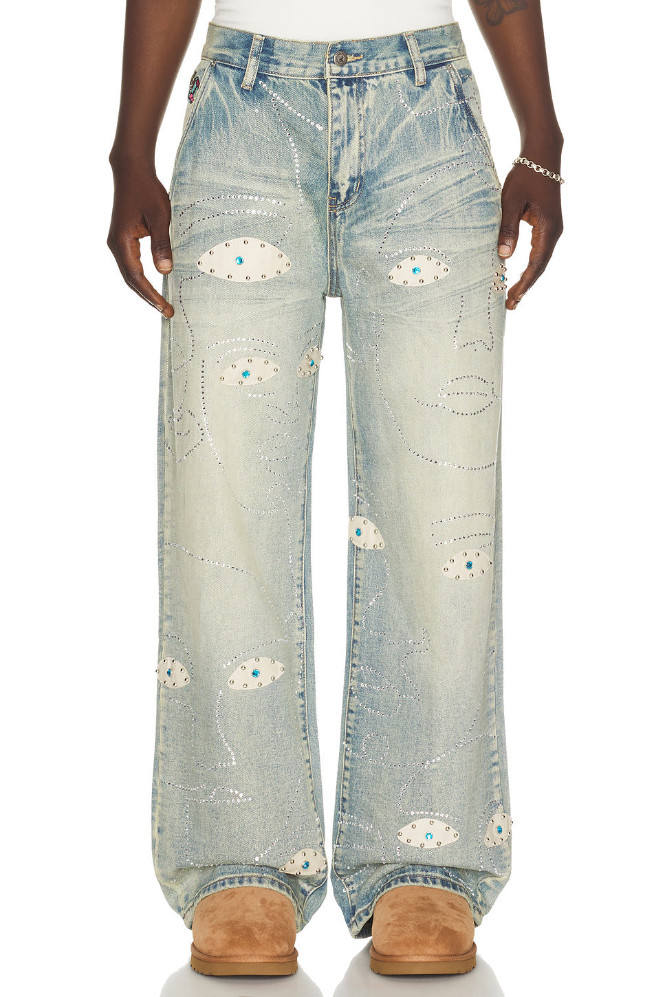 Studded Face Jeans