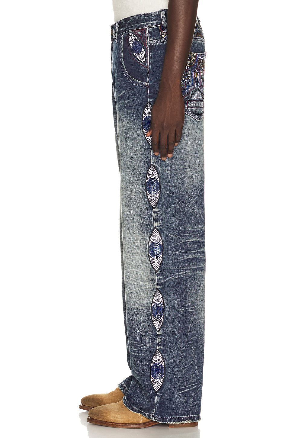 Gemstone Eye Embroidery Jean
