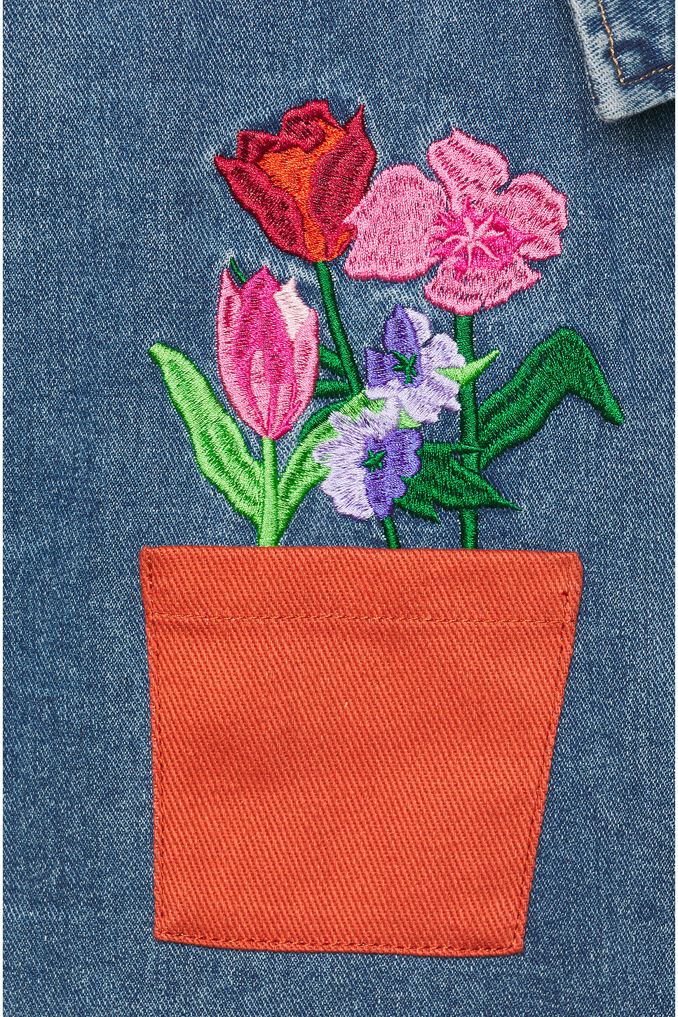 Flower Pots Denim Jacket