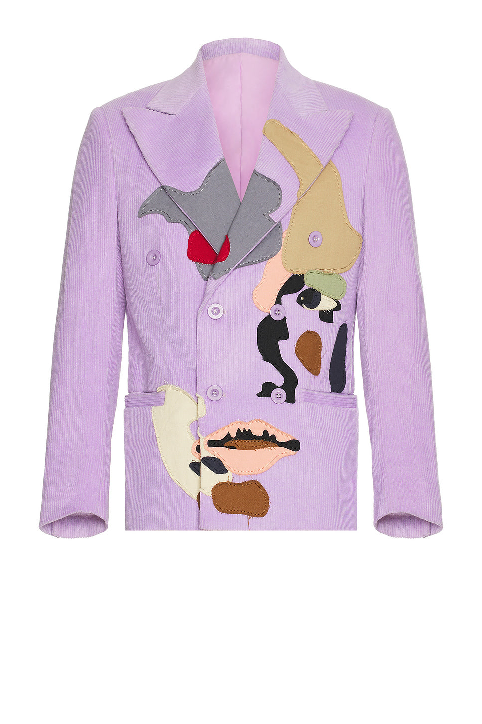 Patchwork Face Corduroy Suit Top