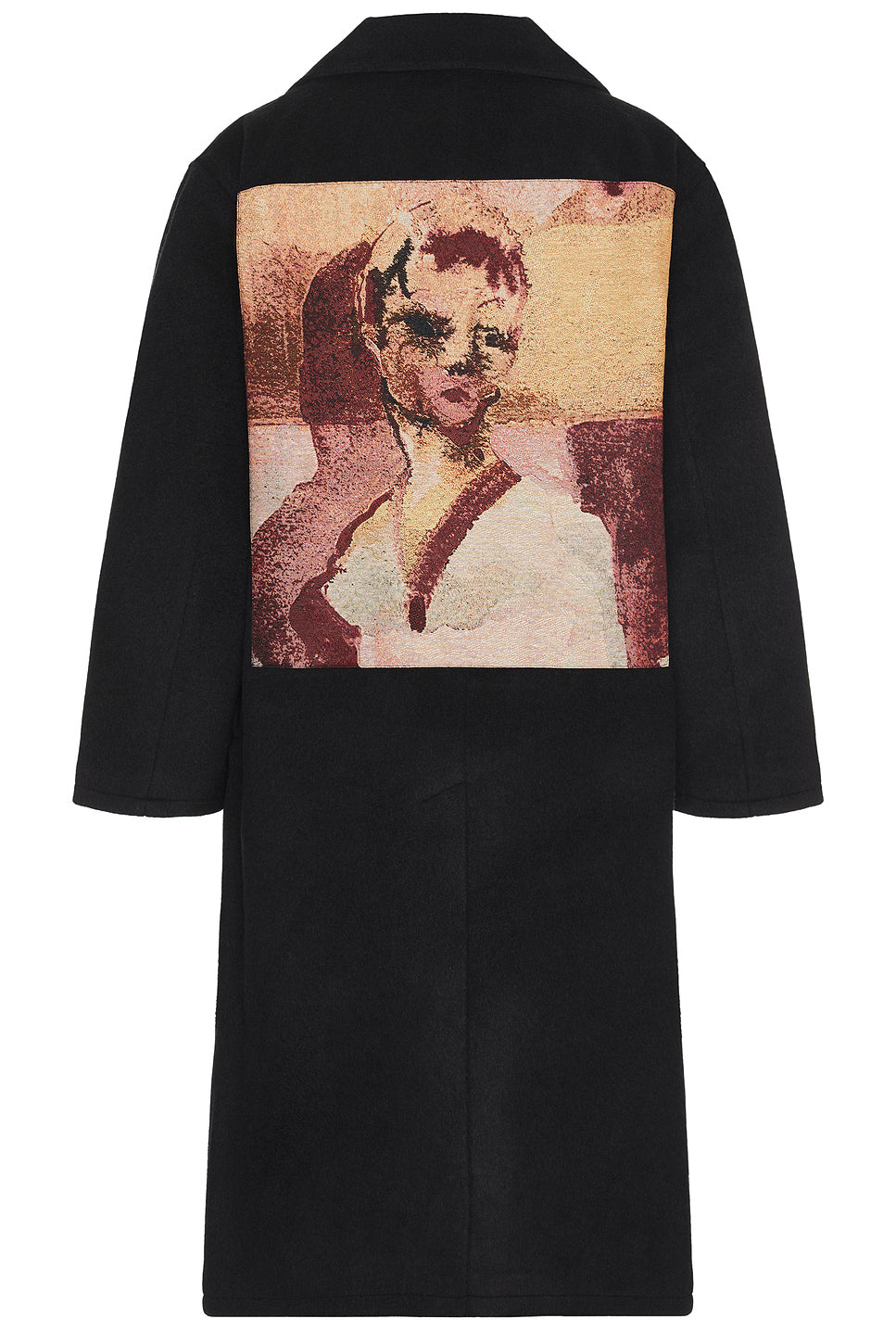 Jacquard Patches Wool Overcoat