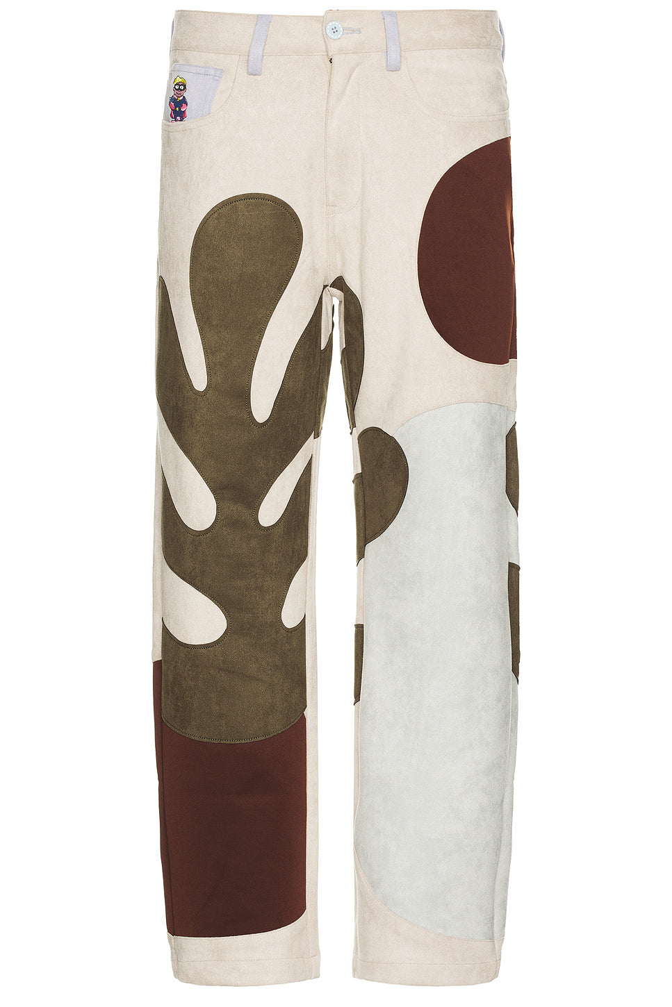 Suede Patchwork Pants