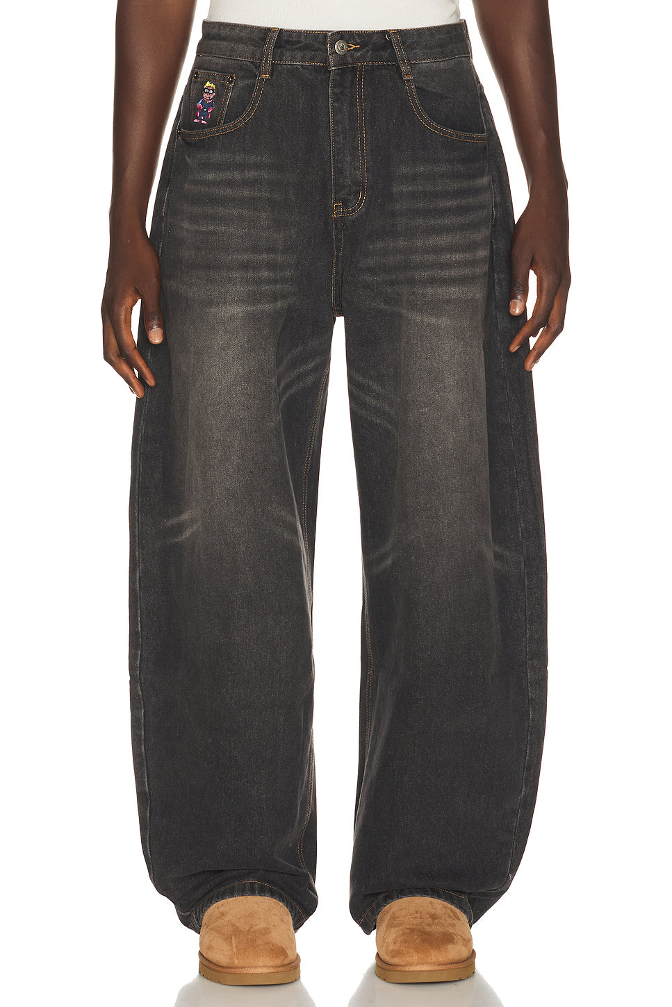 Dove Printed Barrel Pant