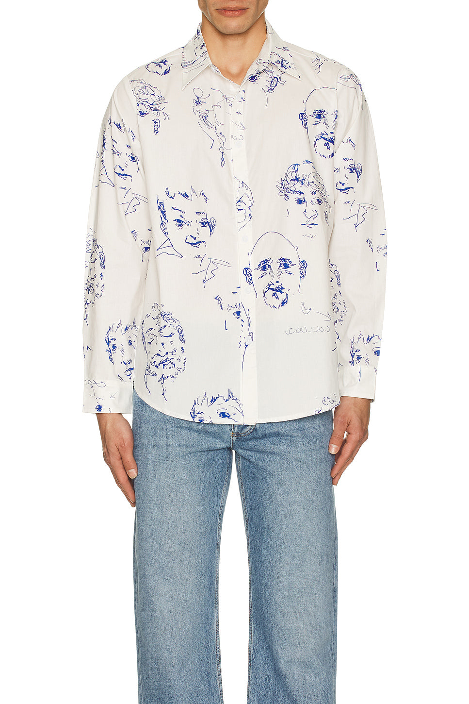 Doodle Faces Button Up Shirt