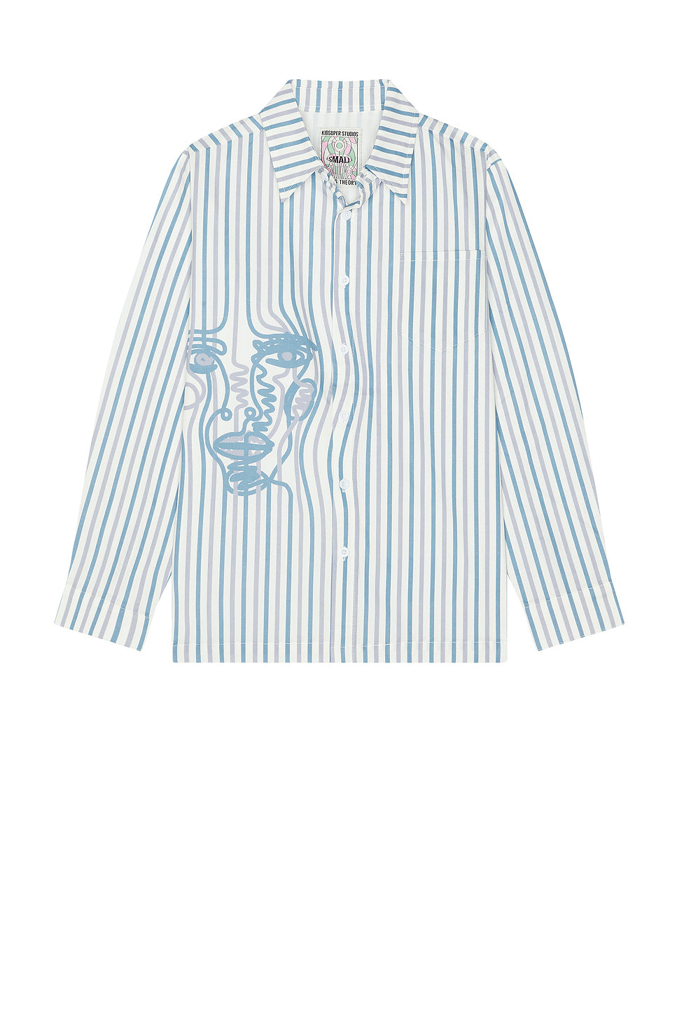 Striped Face Button Up Shirt