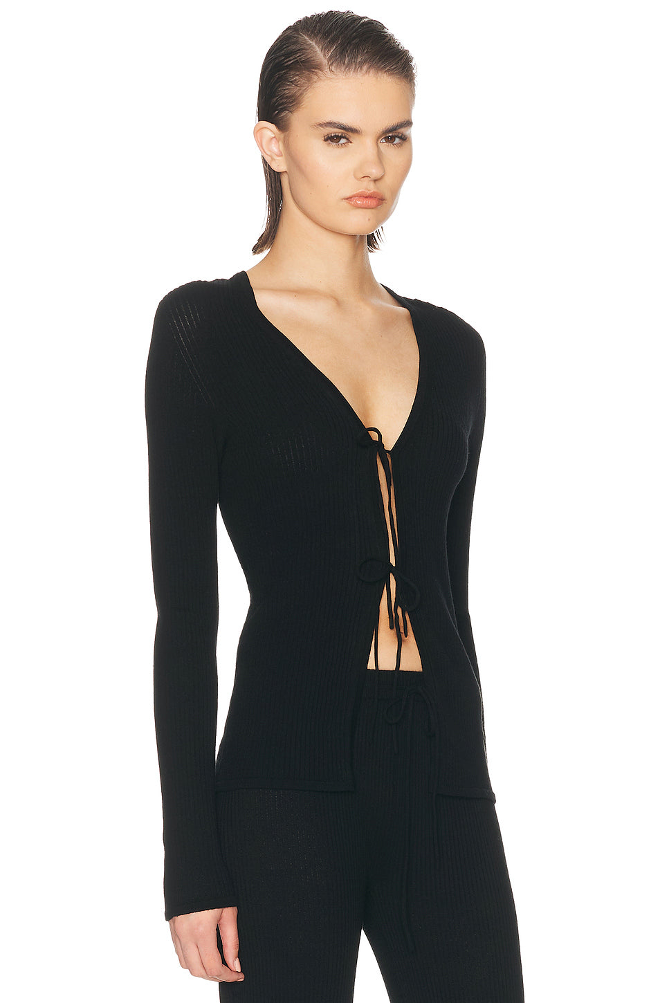 Viscose Knit Long Sleeve Cardigan