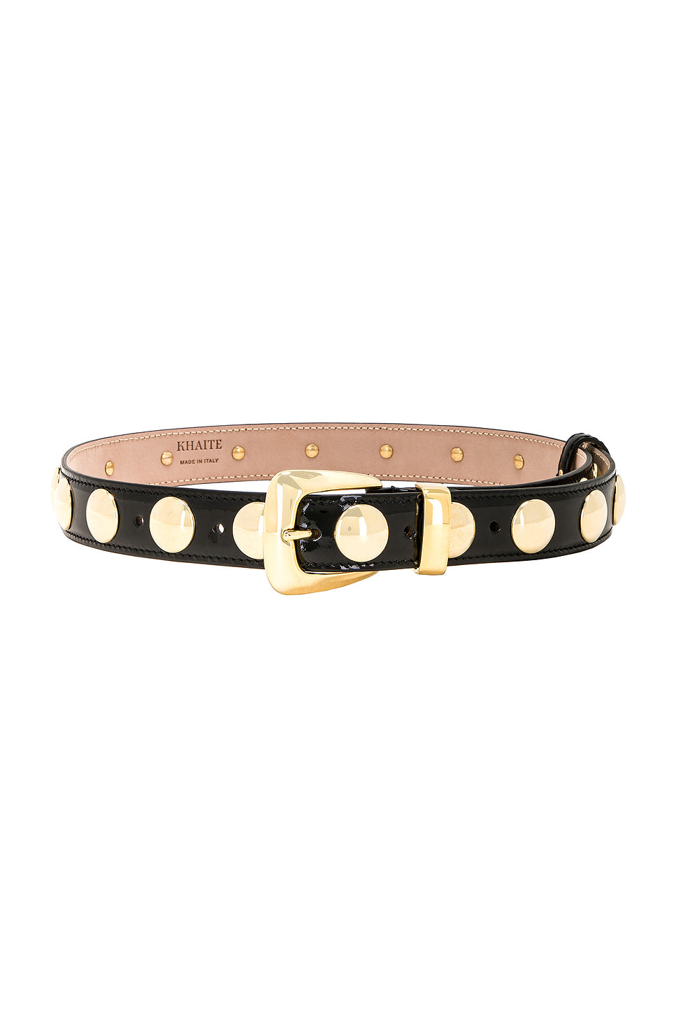 Studded Benny Belt In Black & Gold