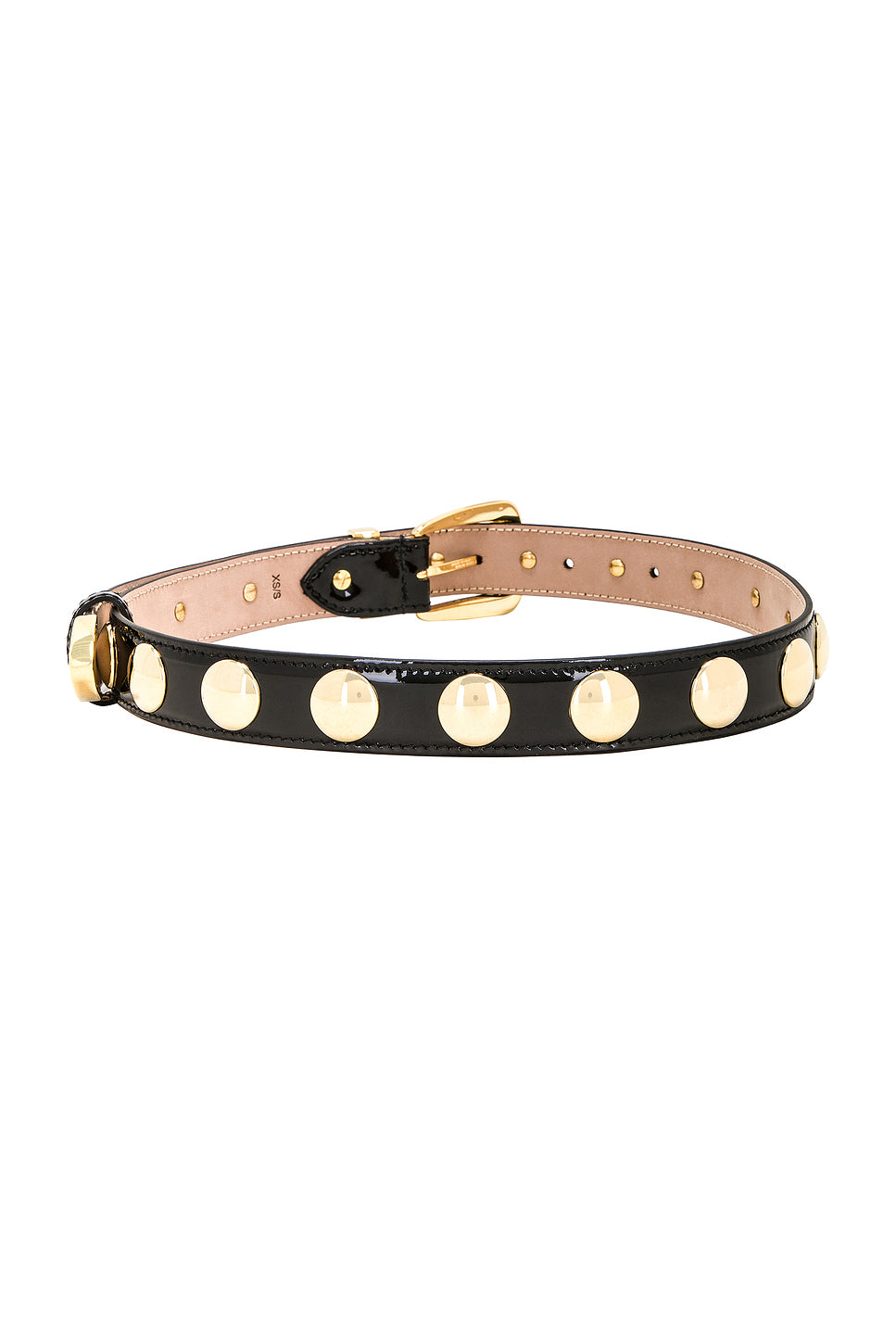 Studded Benny Belt In Black & Gold