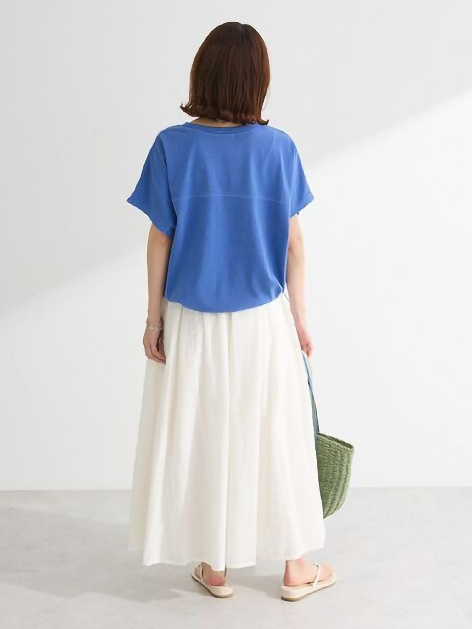 Kaien Seersucker Gathered Skirt