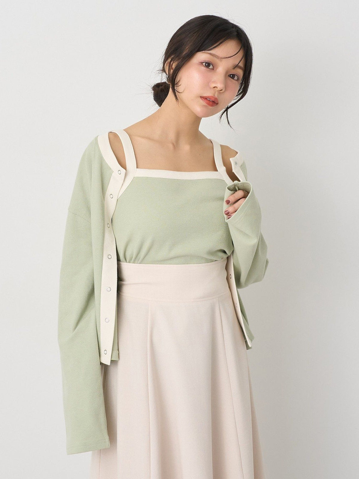 Kanzan Ribbed Cardigan Set