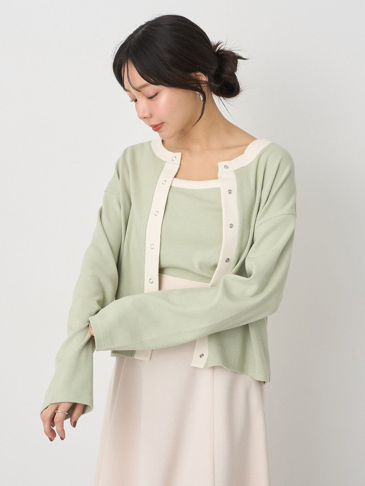 Kanzan Ribbed Cardigan Set