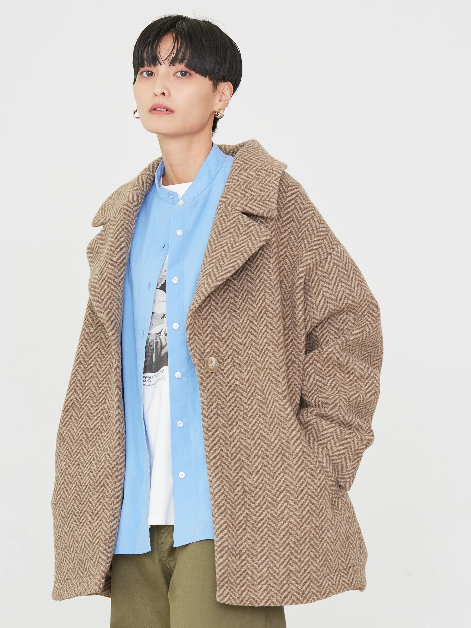 Kase Tweed Midi Cocoon Coat - American Holic