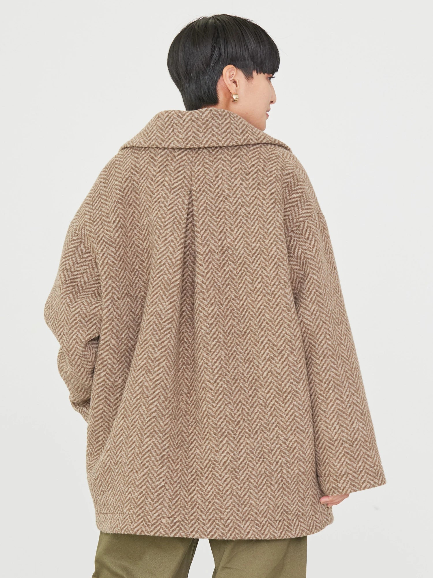 Kase Tweed Midi Cocoon Coat - American Holic