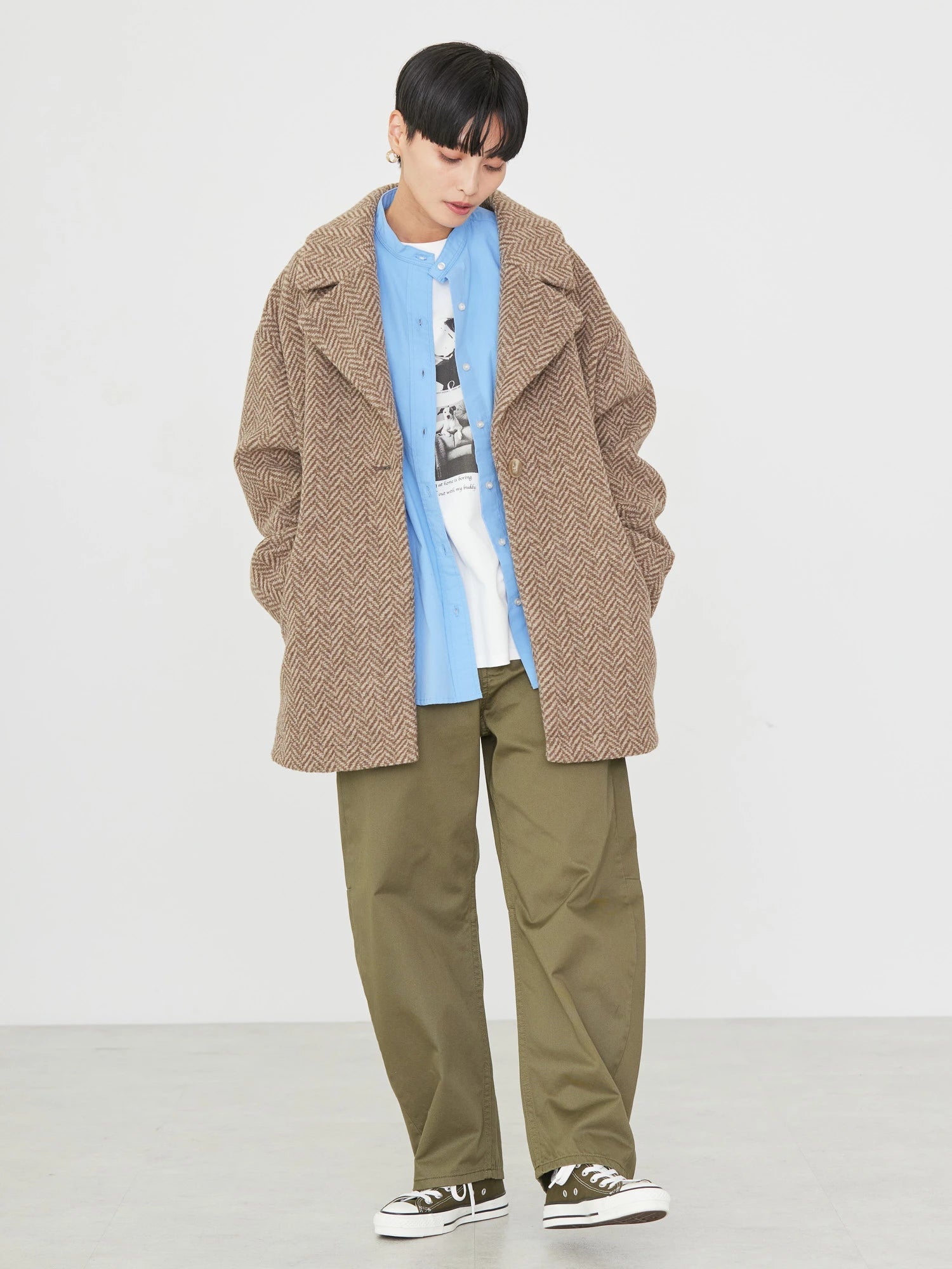 Kase Tweed Midi Cocoon Coat - American Holic