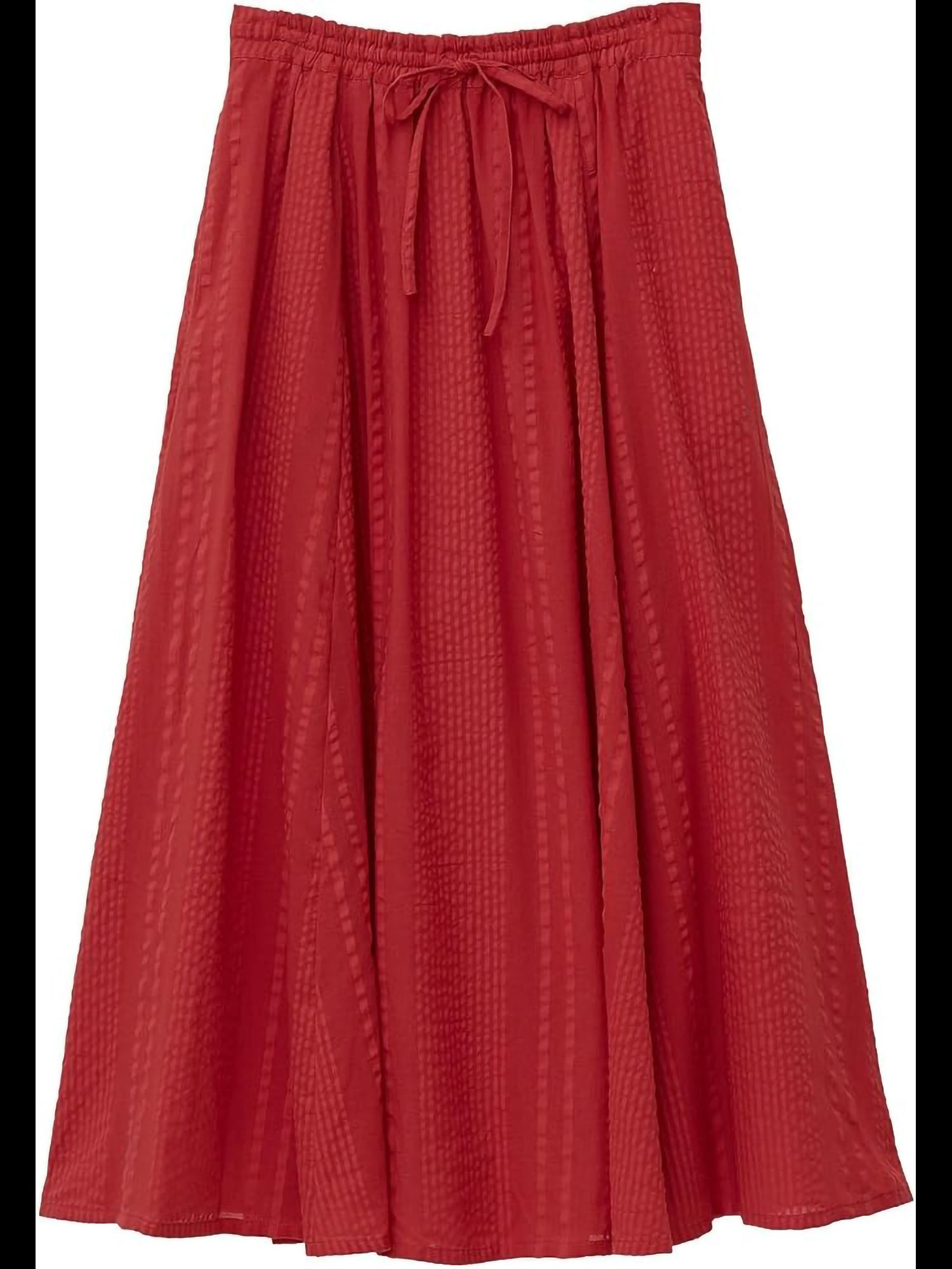 Kazami Indian Cotton Sheer Seersucker Gathered Skirt