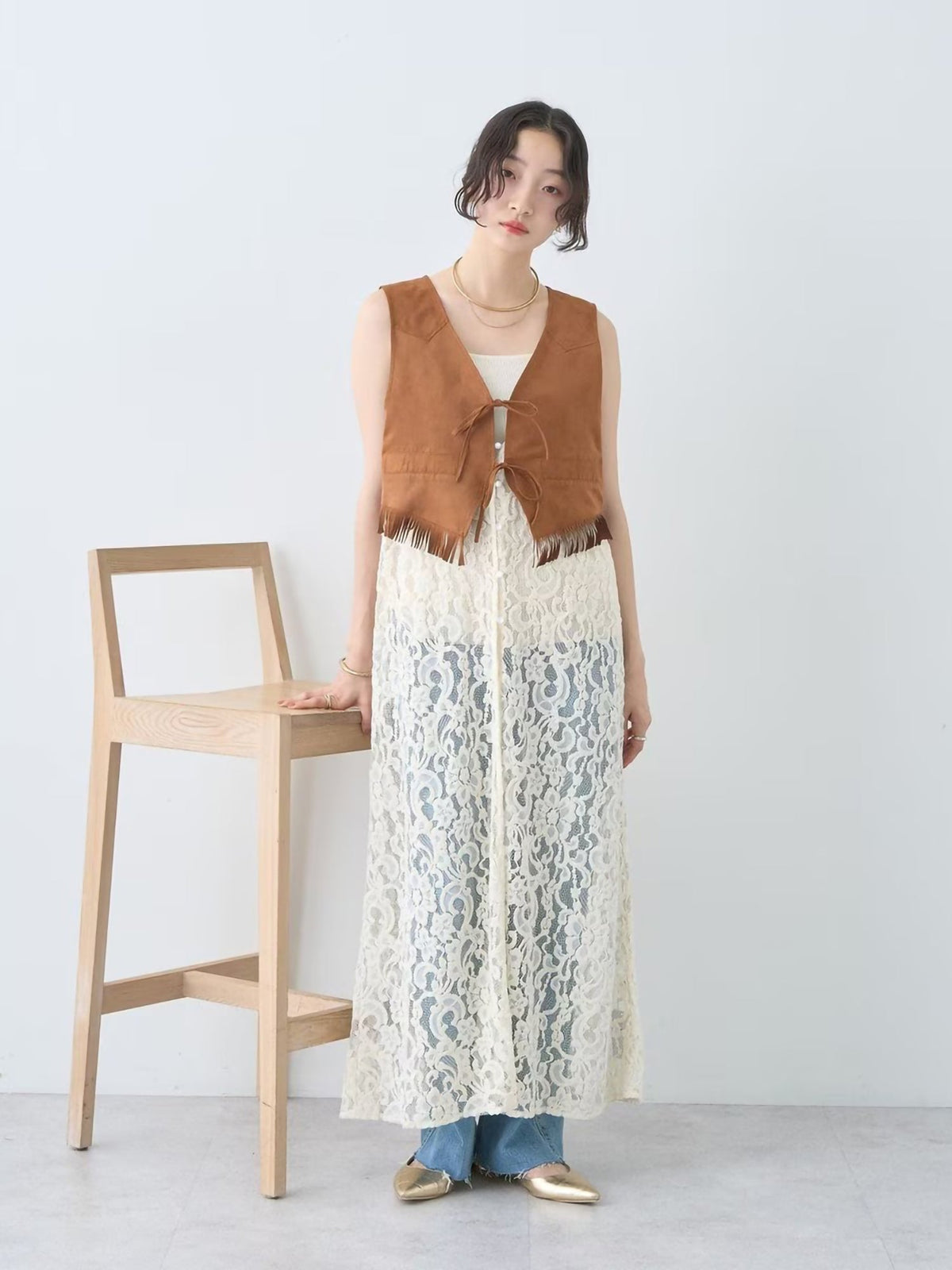 Kenta Suede Fringe Vest