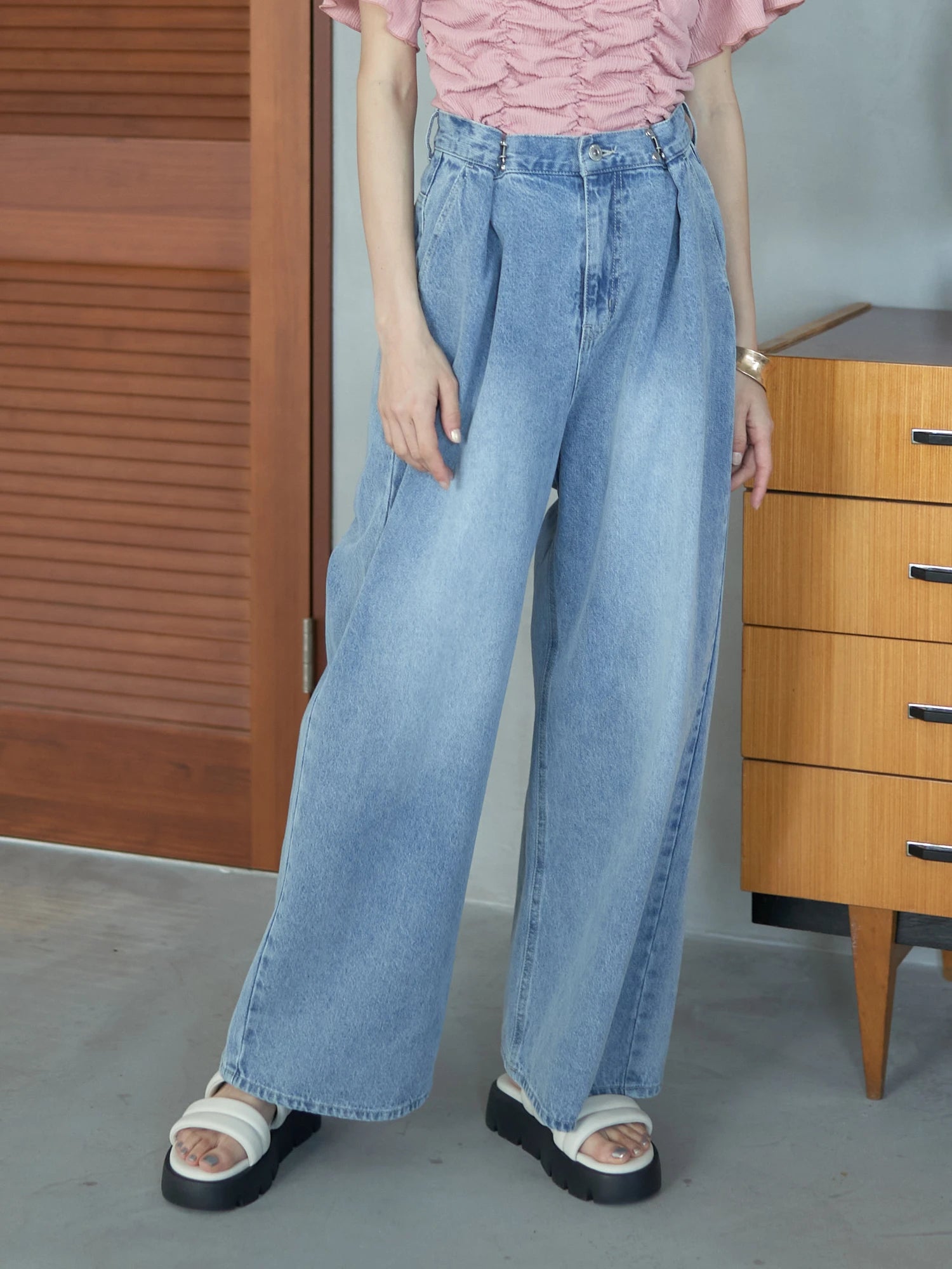 Kenzi Tuck Hook Denim Pants