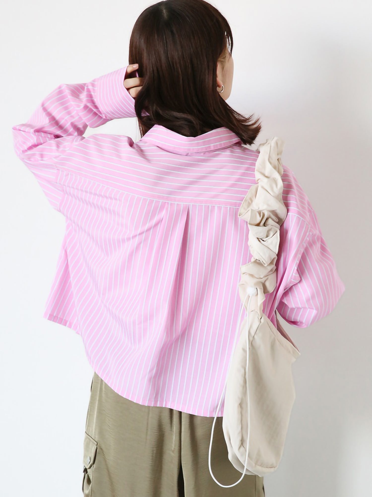 Kikuhane Short Striped Big Pocket Shirt