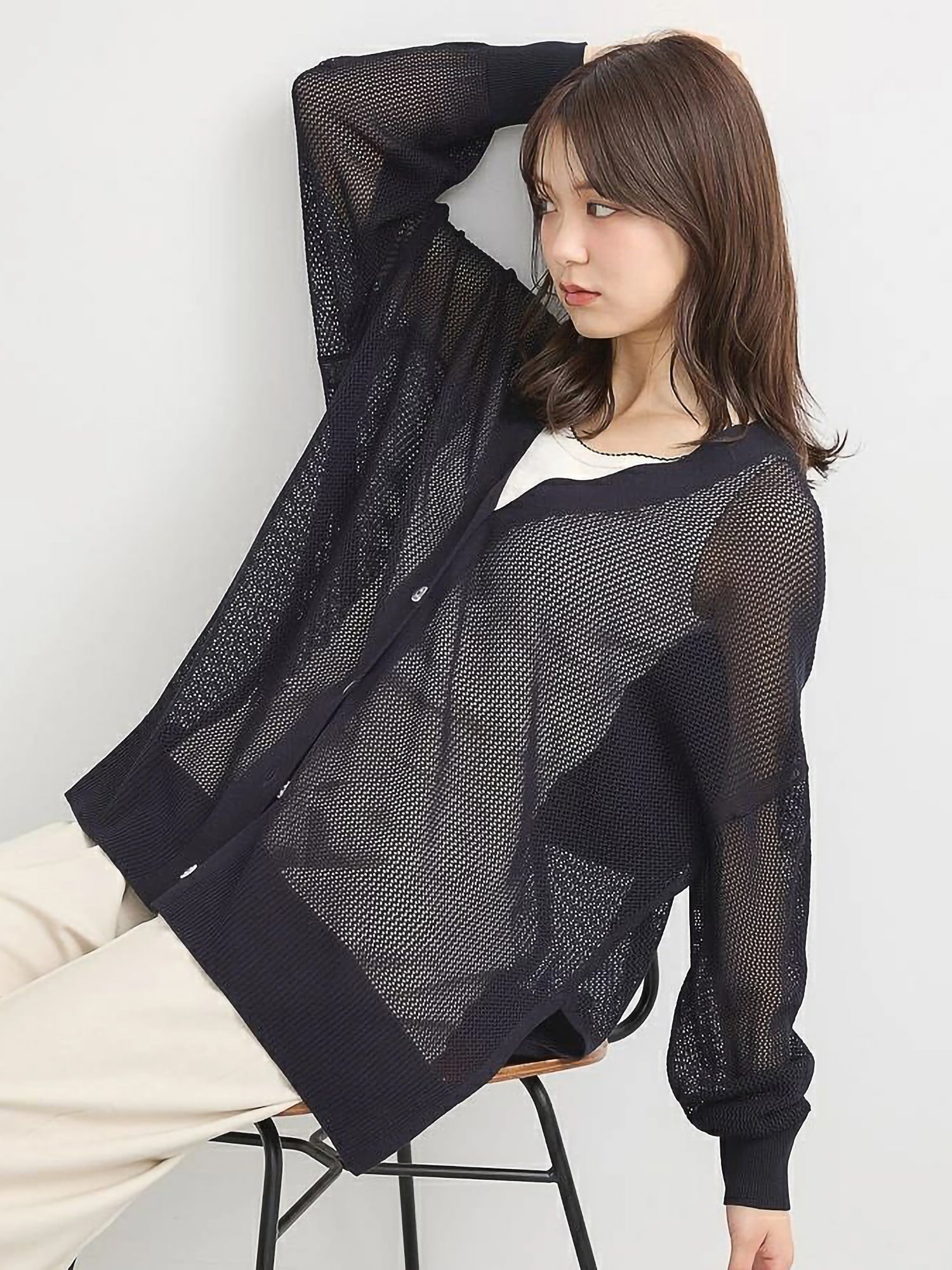 Kiomi Mesh Loose Cardigan