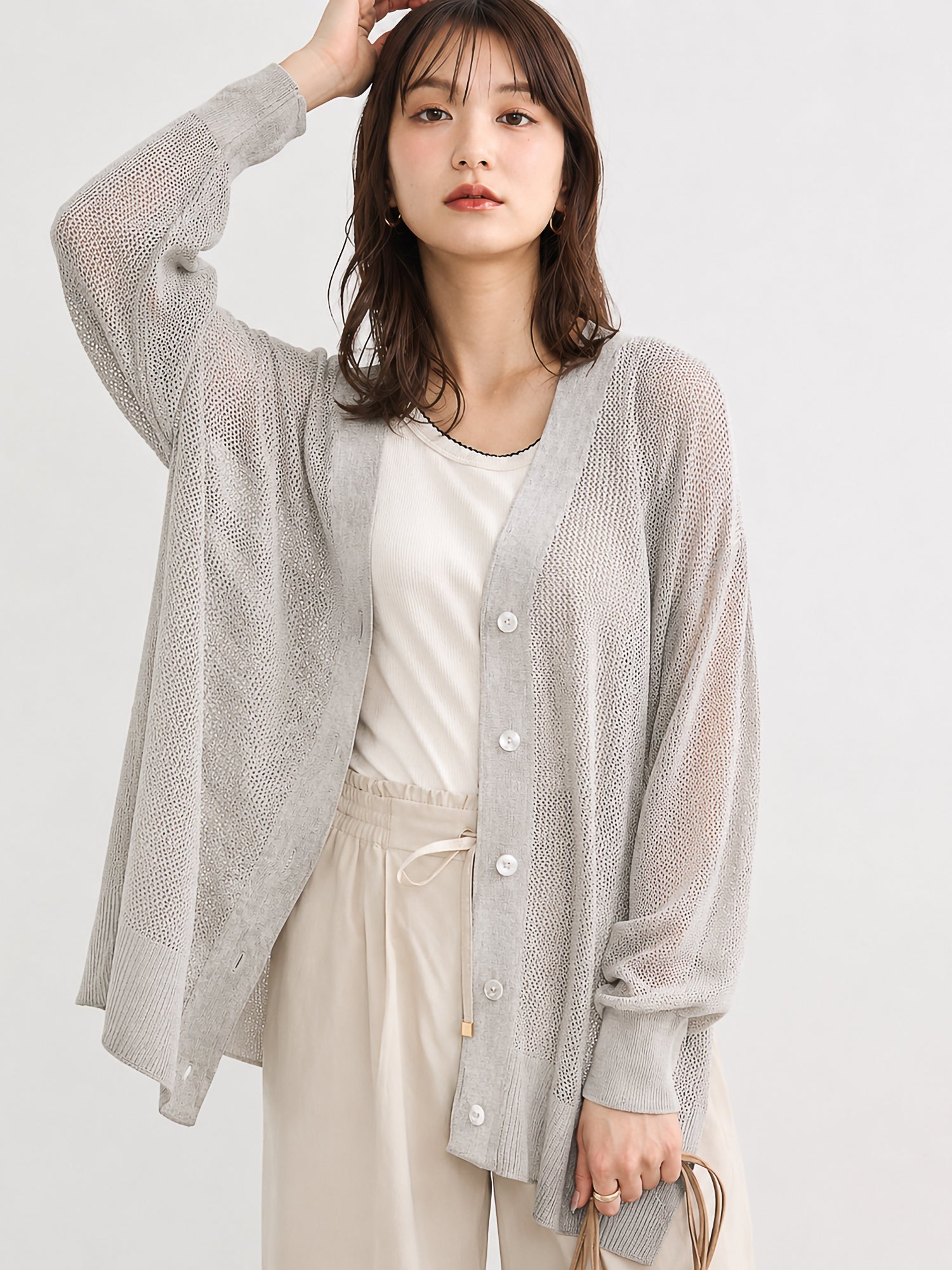 Kiomi Mesh Loose Cardigan