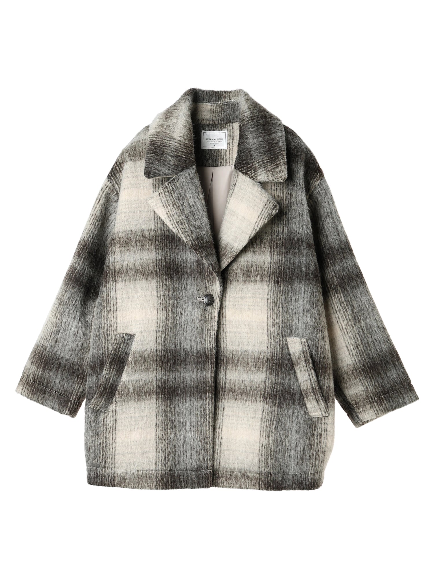 Kitacho Check Cocoon Midi Coat - American Holic