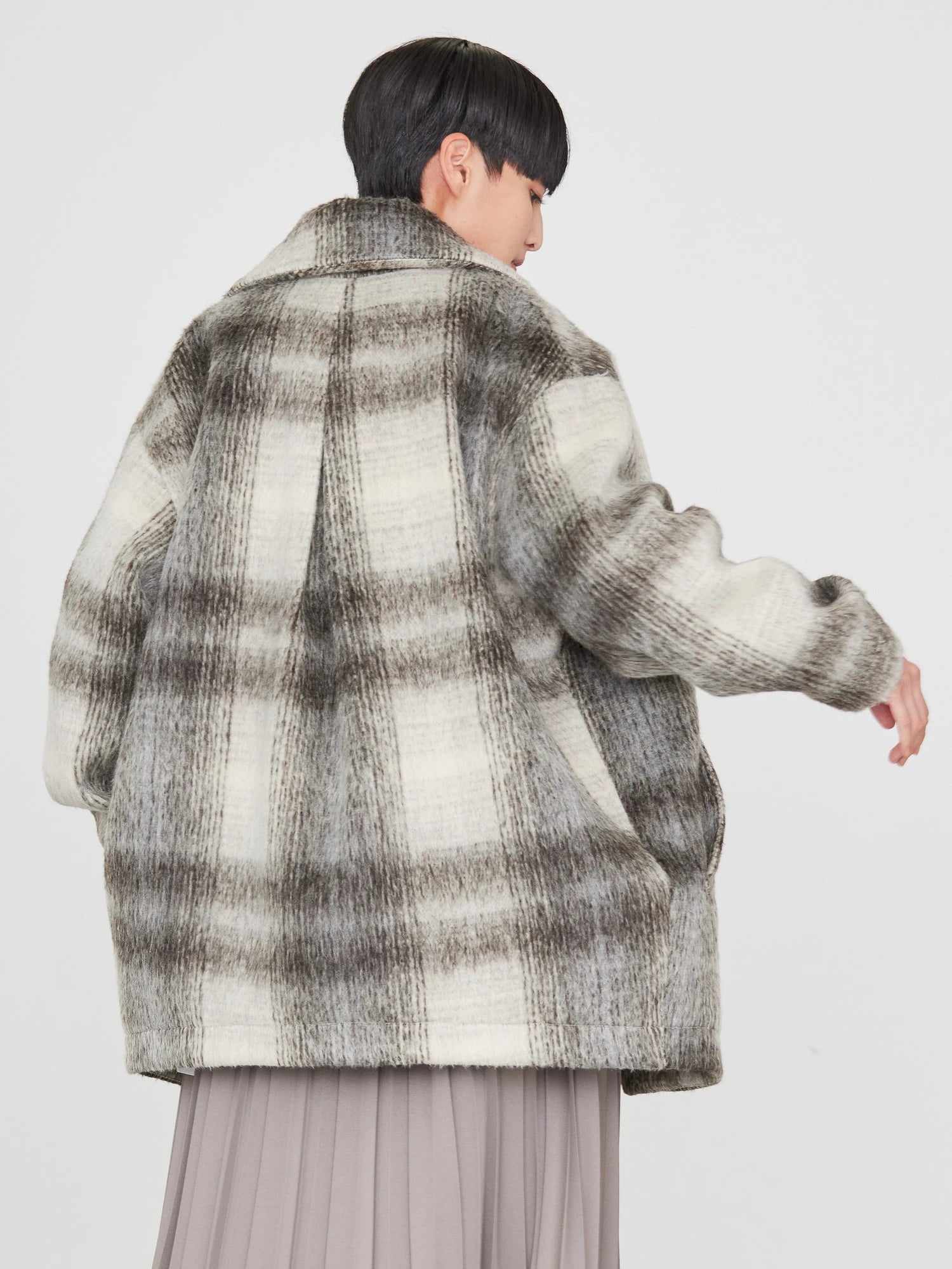 Kitacho Check Cocoon Midi Coat - American Holic