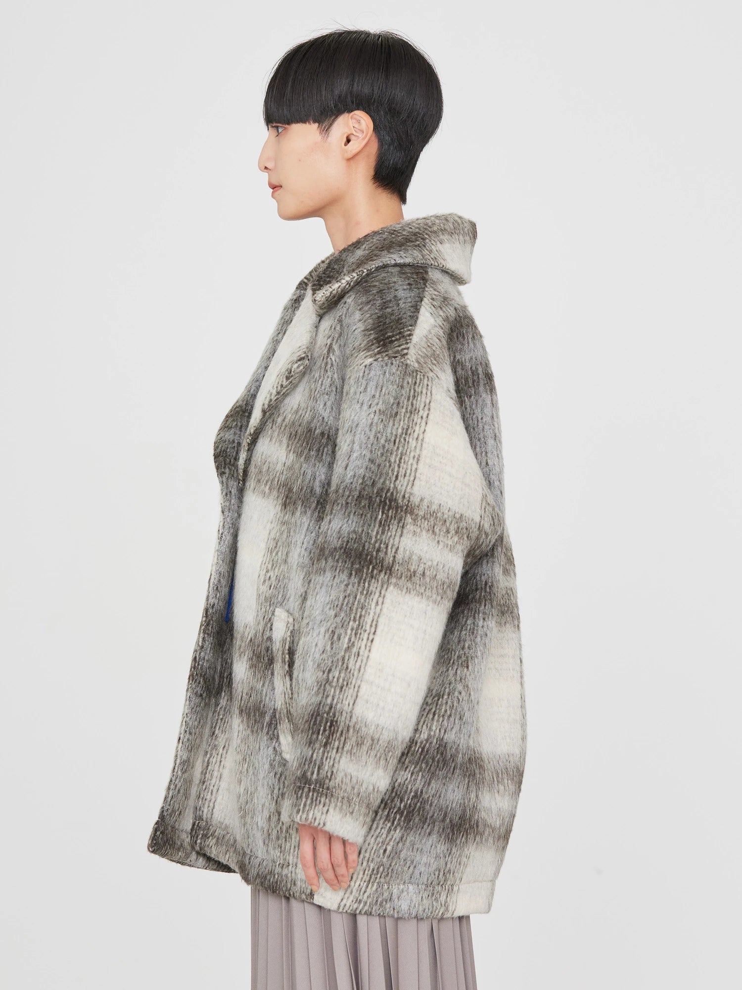 Kitacho Check Cocoon Midi Coat - American Holic