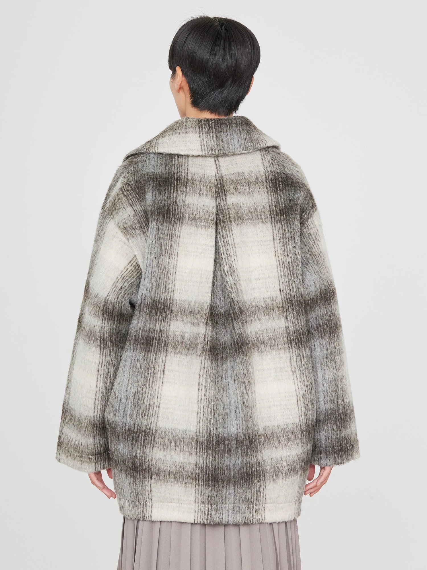 Kitacho Check Cocoon Midi Coat - American Holic