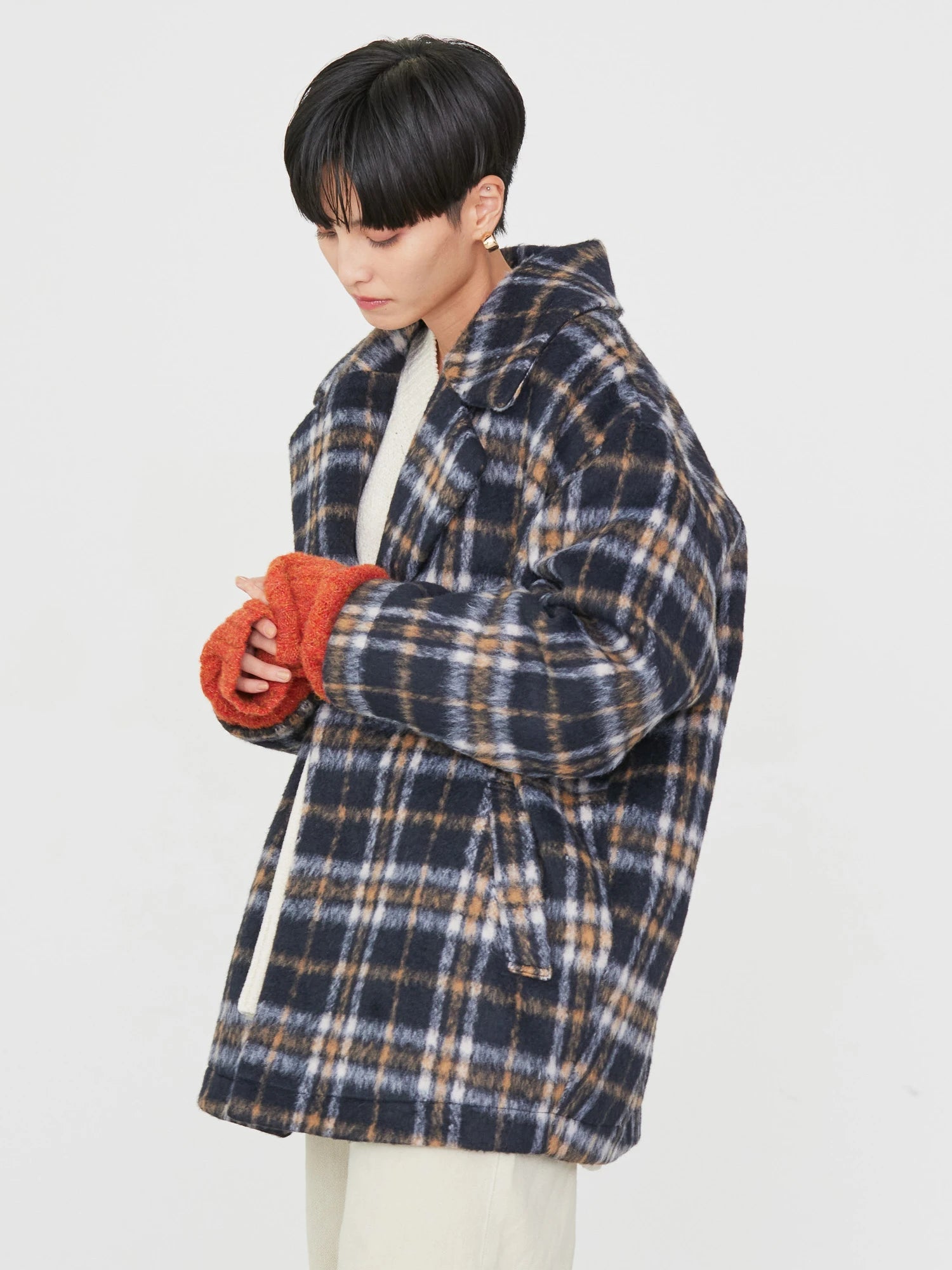 Kitacho Check Cocoon Midi Coat - American Holic