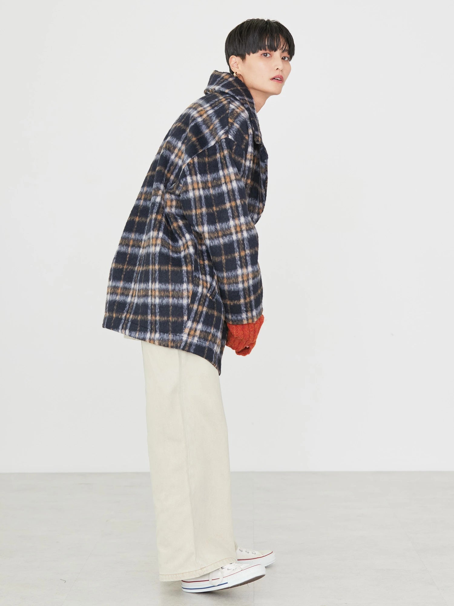 Kitacho Check Cocoon Midi Coat - American Holic