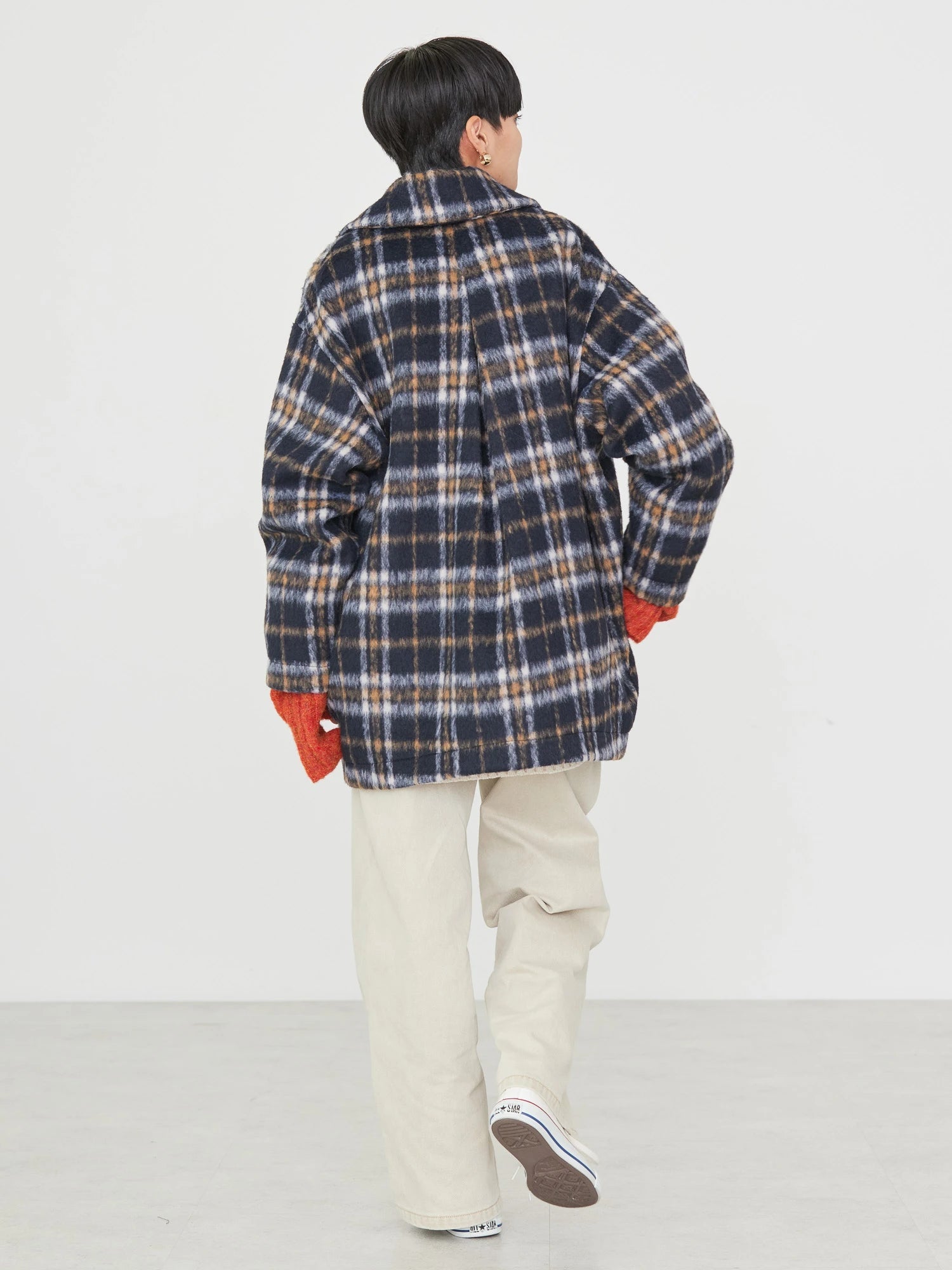 Kitacho Check Cocoon Midi Coat - American Holic