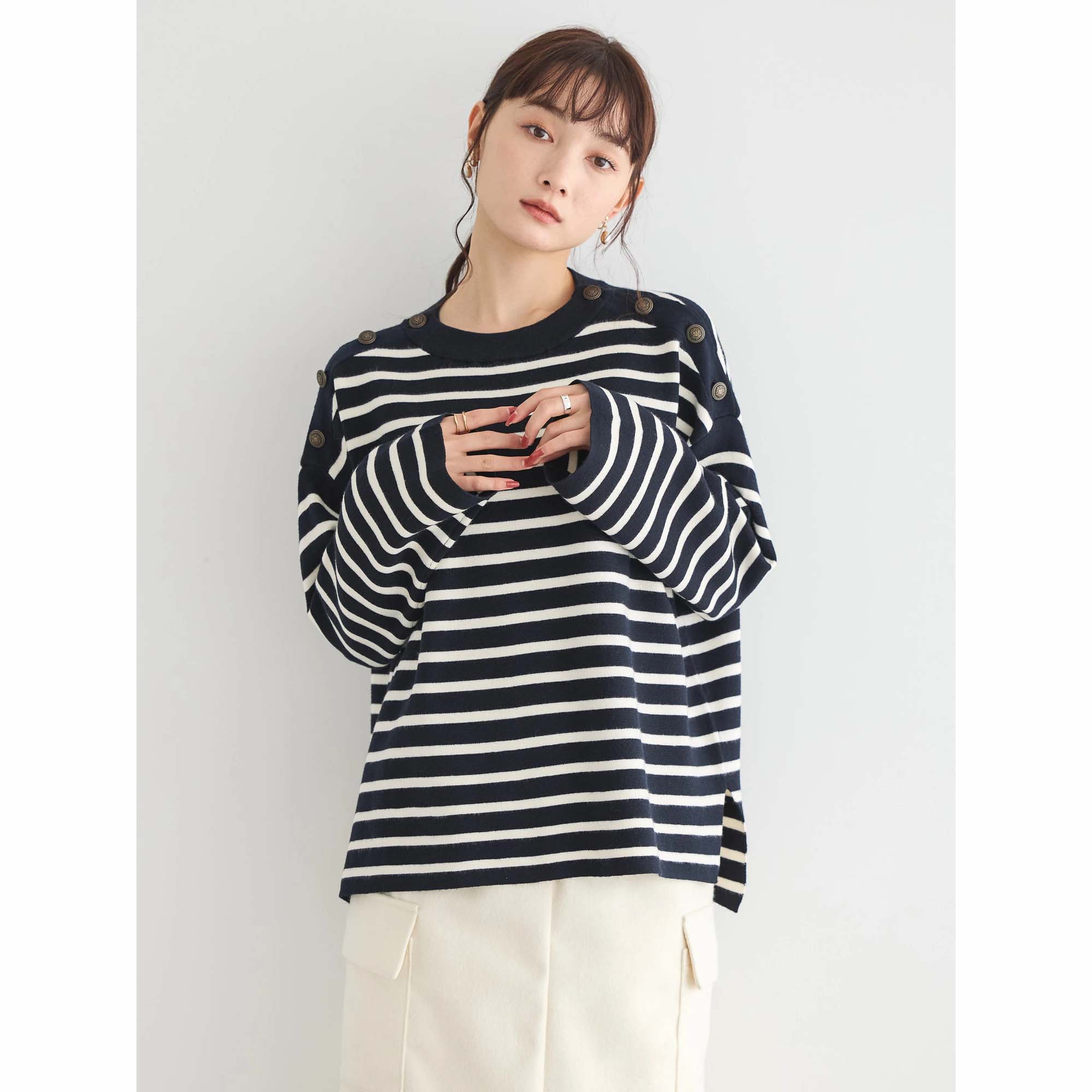 Kyou Shoulder Button Knit Pullover