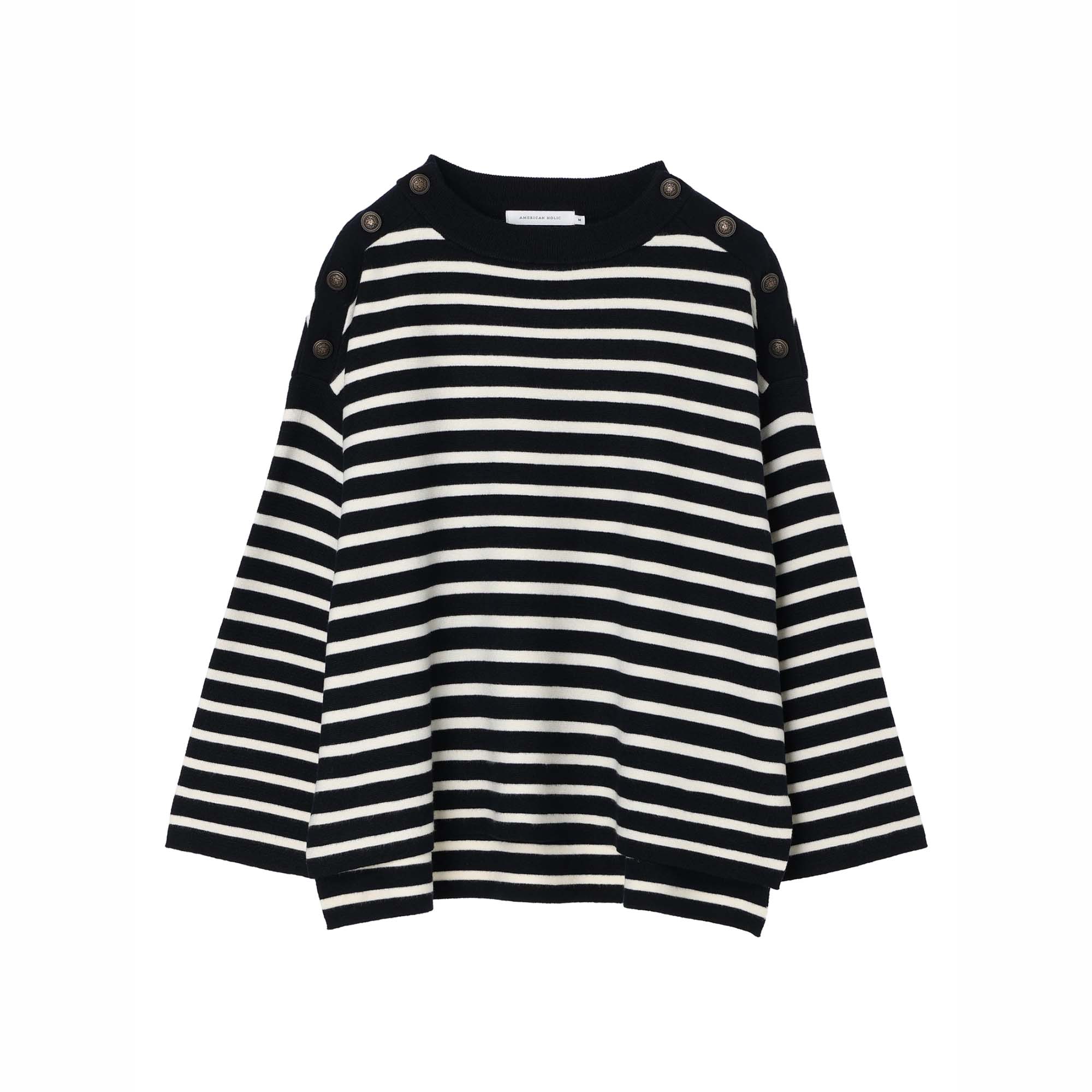 Kyou Shoulder Button Knit Pullover