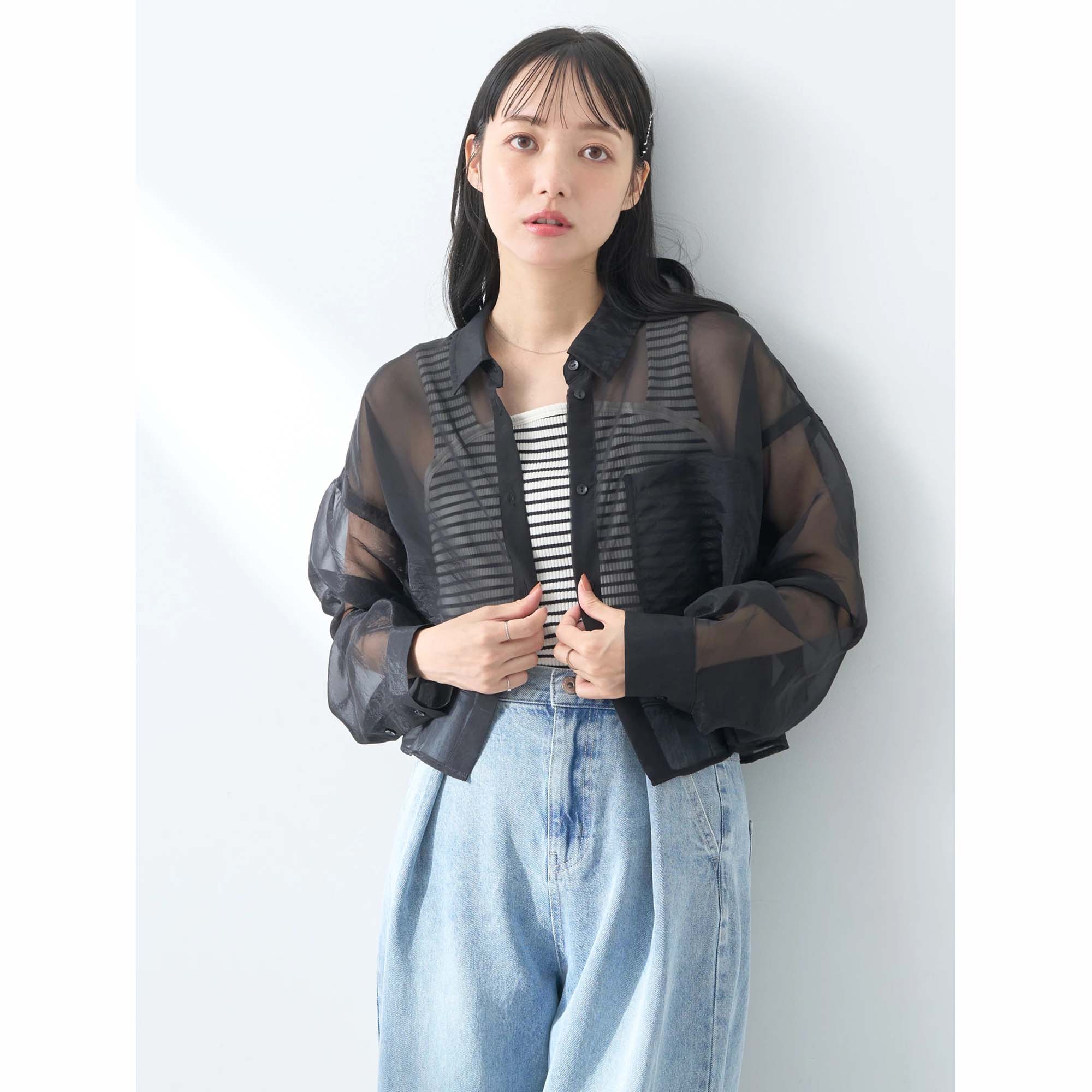 Kyushu Sleeve Slit Cropped Shirt