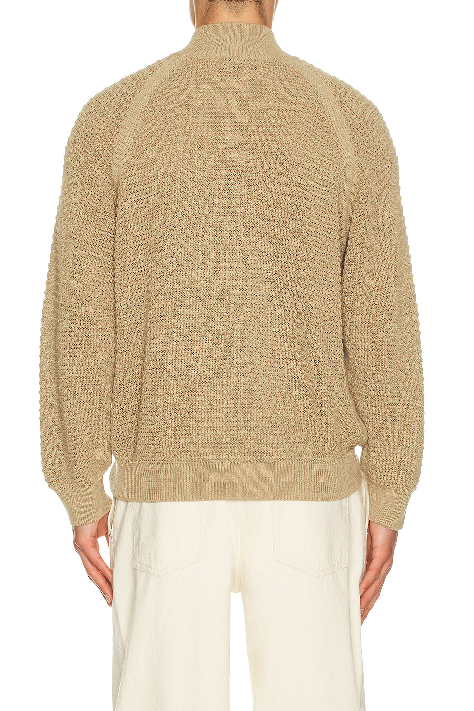 Open Knit Zip Up Cardigan